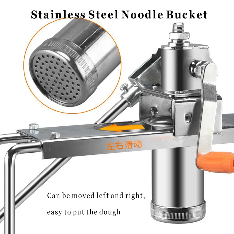 Manual Noodle Pressing Machine Stainless Steel Pasta Noodle Maker Press Spaghetti Kitchen Machine