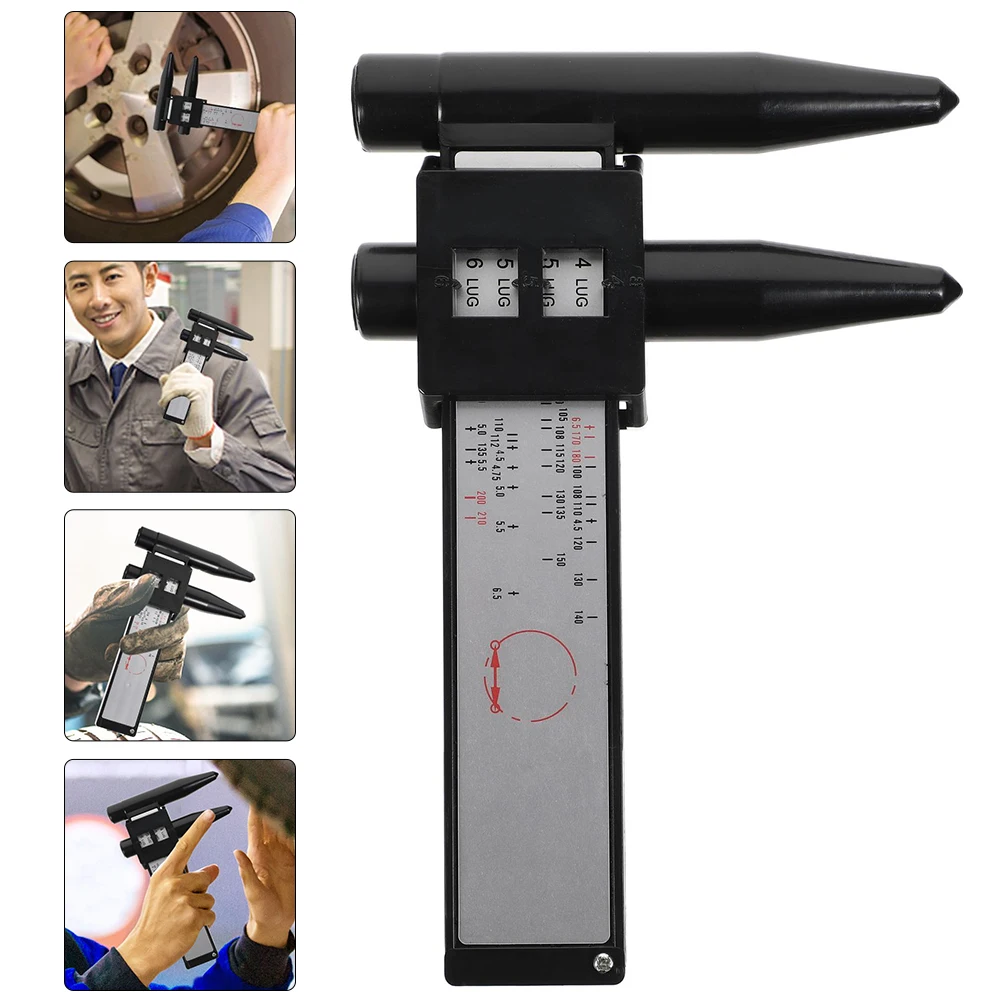 

Hub Hole Spacing Ruler Tire Tread Gauge Measure Wheel Ratchet Offset Tool Handy Sliding Abs Depth Car Measuring