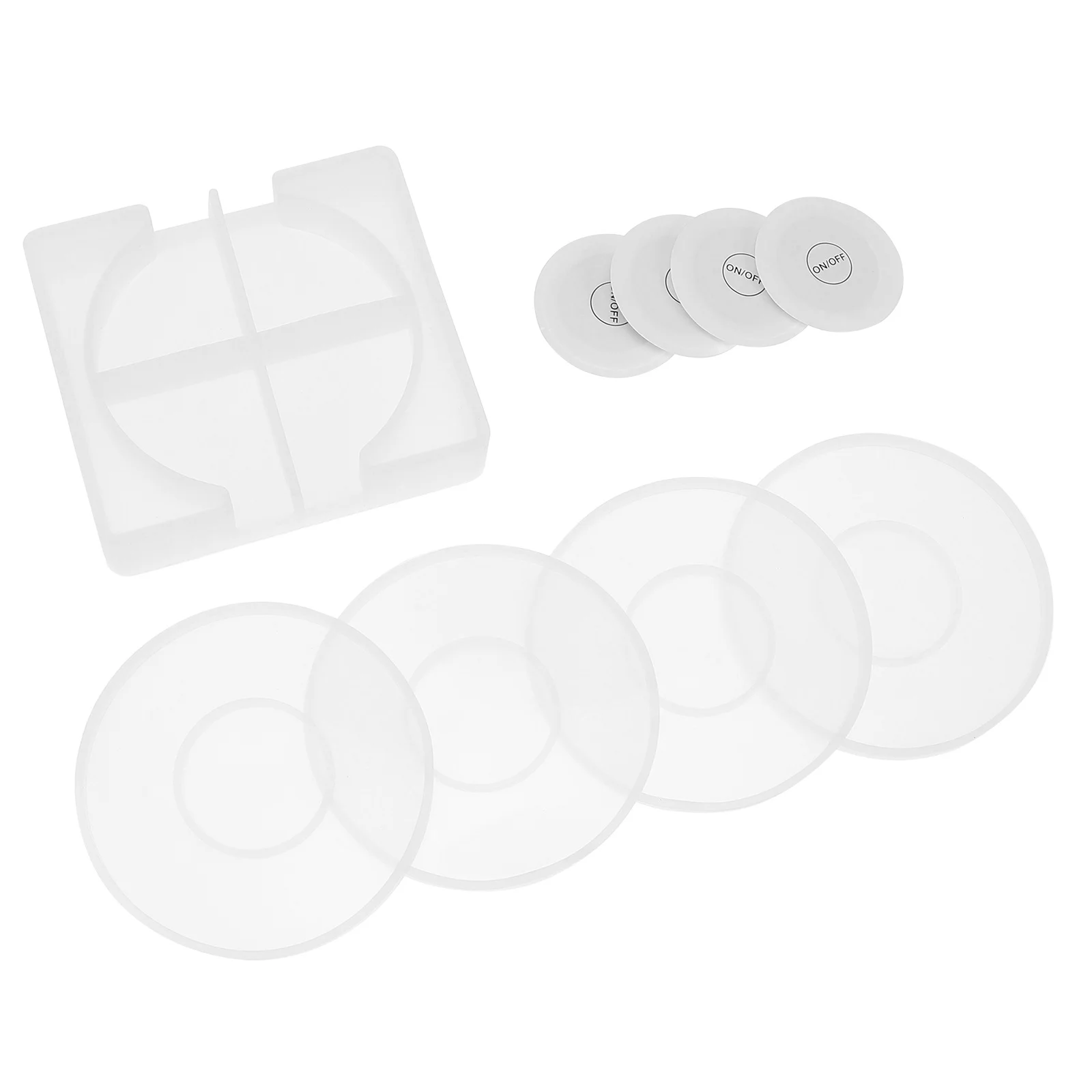 1Set Luminous Cd Mold DIY Coaster Epoxy Casting Flexible Durable Easy Clean Perfect for Home Crafts Coaster Mold