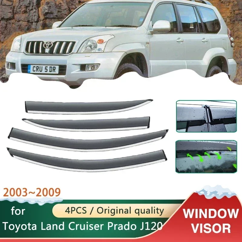 

4x Windows Visors for Toyota Land Cruiser Prado 120 J120 FJ120 Lexus GX470 2007~2009 Guard Deflector Windshied Car Accessories