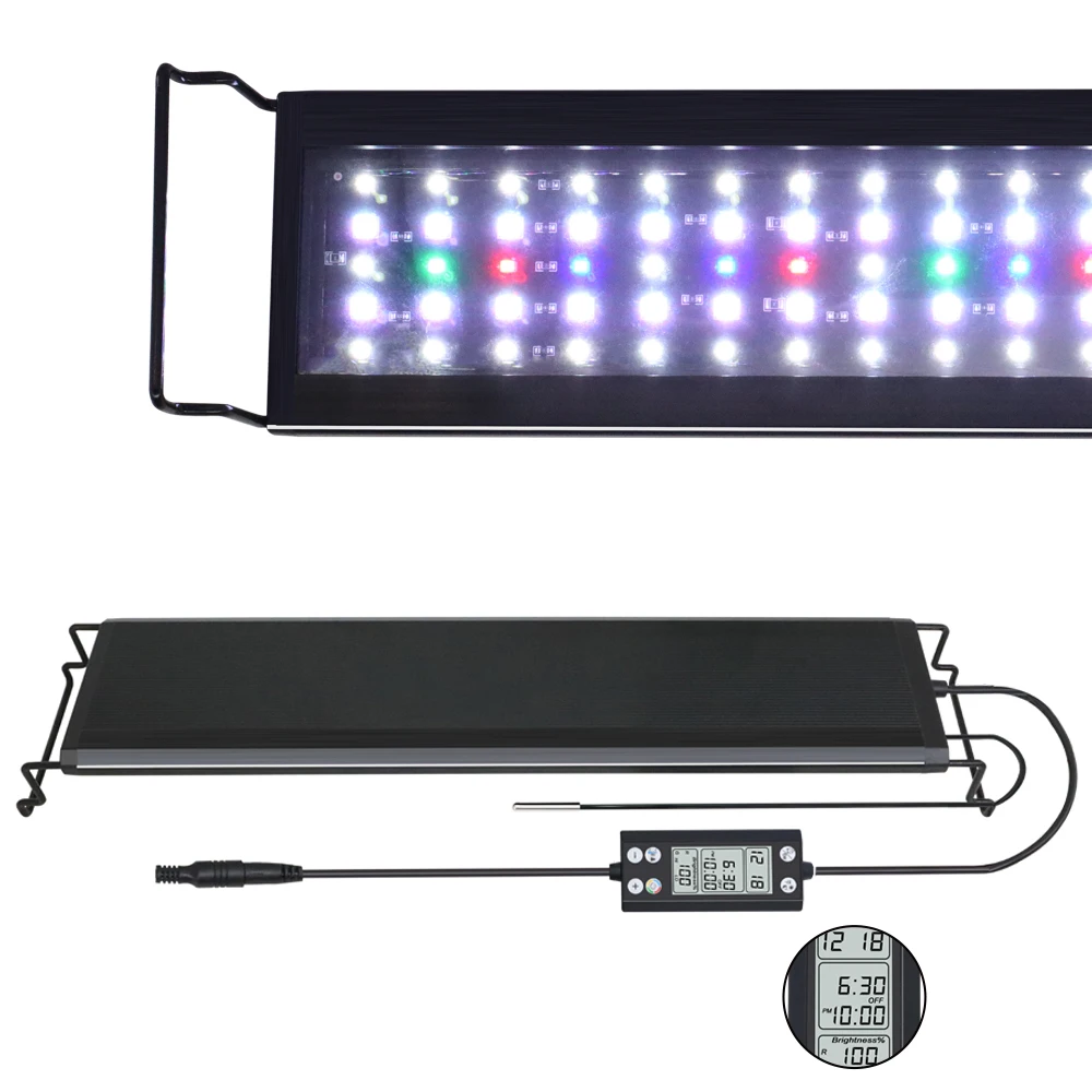 75-90CM Fish Tank 24/7 Full Spectrum Lighting LED Light IP68 With Thermometer And Memory Function Aquarium  Plant Growth Lamp