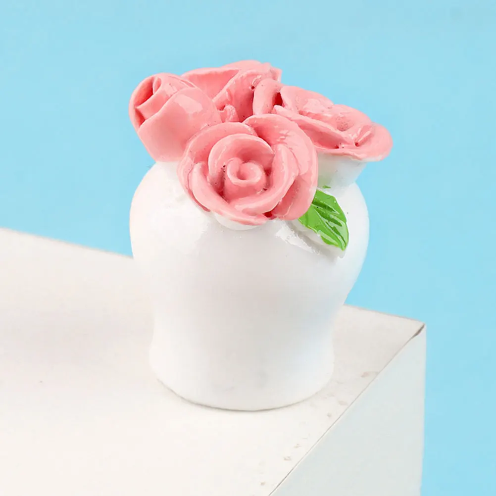 

12 Pcs Three-dimensional Potted Decorations Mini House Bonsai Model Adornments Garden Resin Miniature Flower