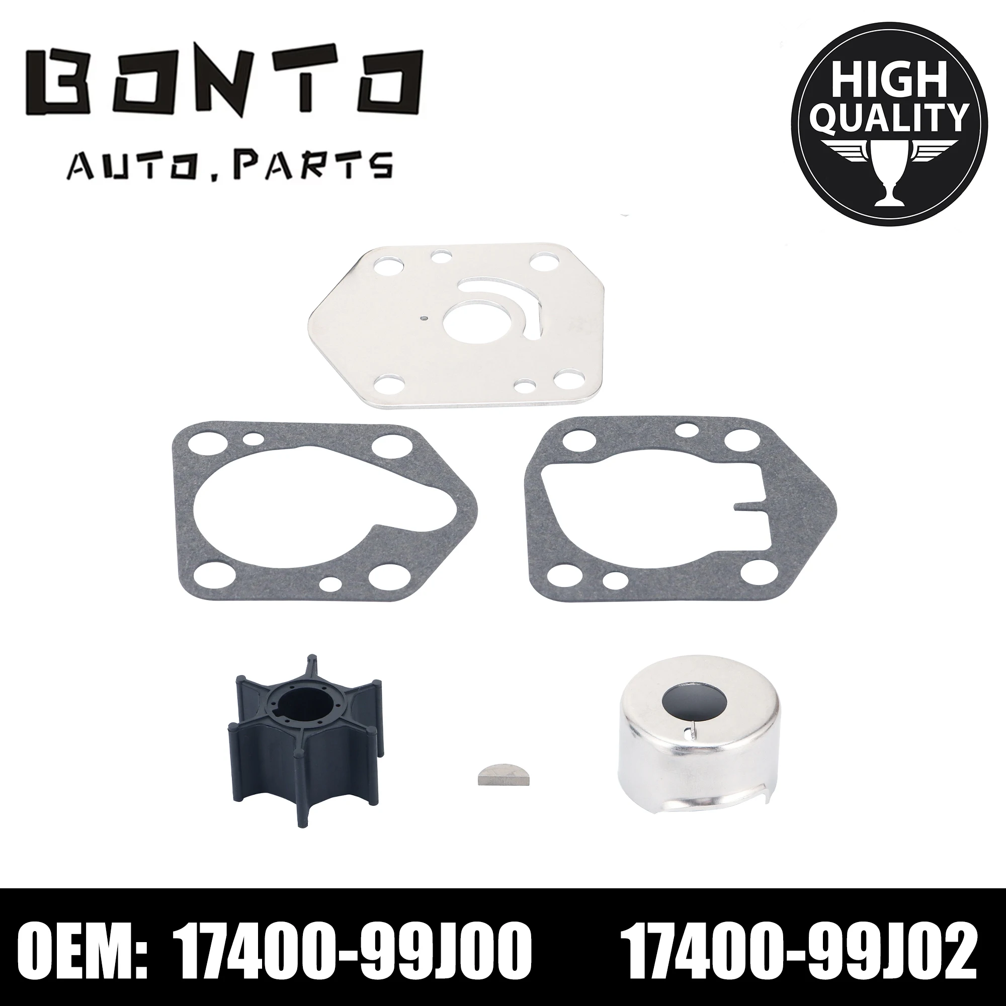 

BONTO Water Pump Impeller Repair Kit For 4-Stroke 8HP 9.9HP DF9.9A BF8A Boat Engine Replace 17400-99J00 17400-99J01 17400-99J20