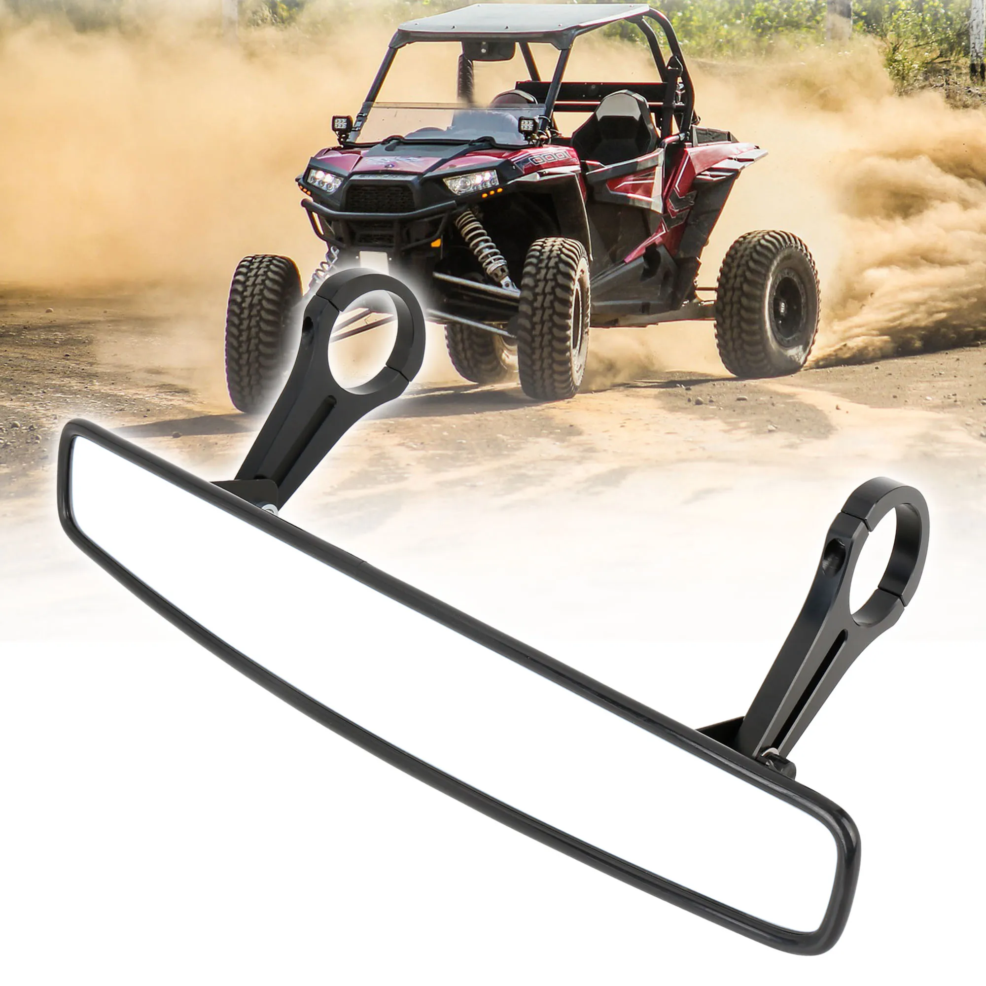 UXCELL UTV Rear View Racing Convex Center Mirror w/1.75
