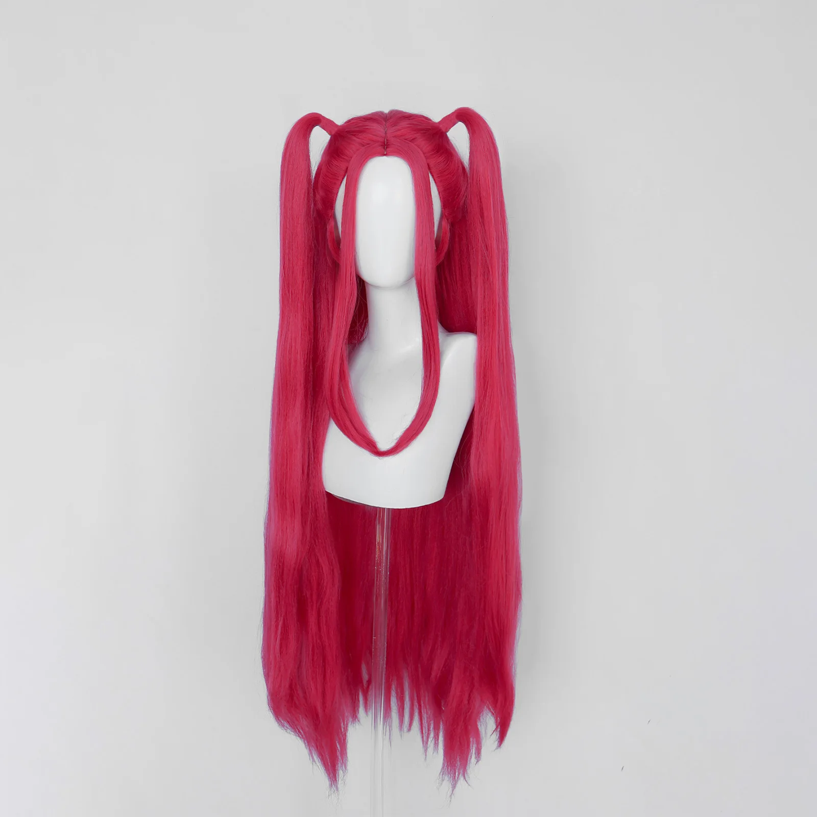 

Synthetic Long Rose Red Kpop Mira Cosplay Wig Suitable For Female Cosplay Use