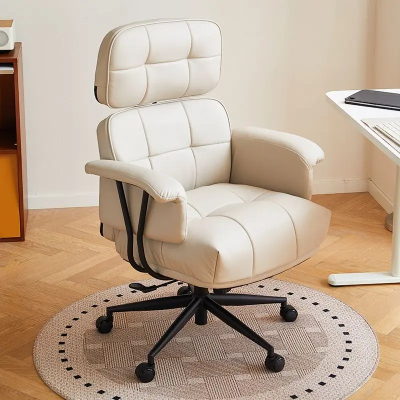 

Italian-style Casual Genuine Leather Minimalist Designer Boss Chair Computer Chair