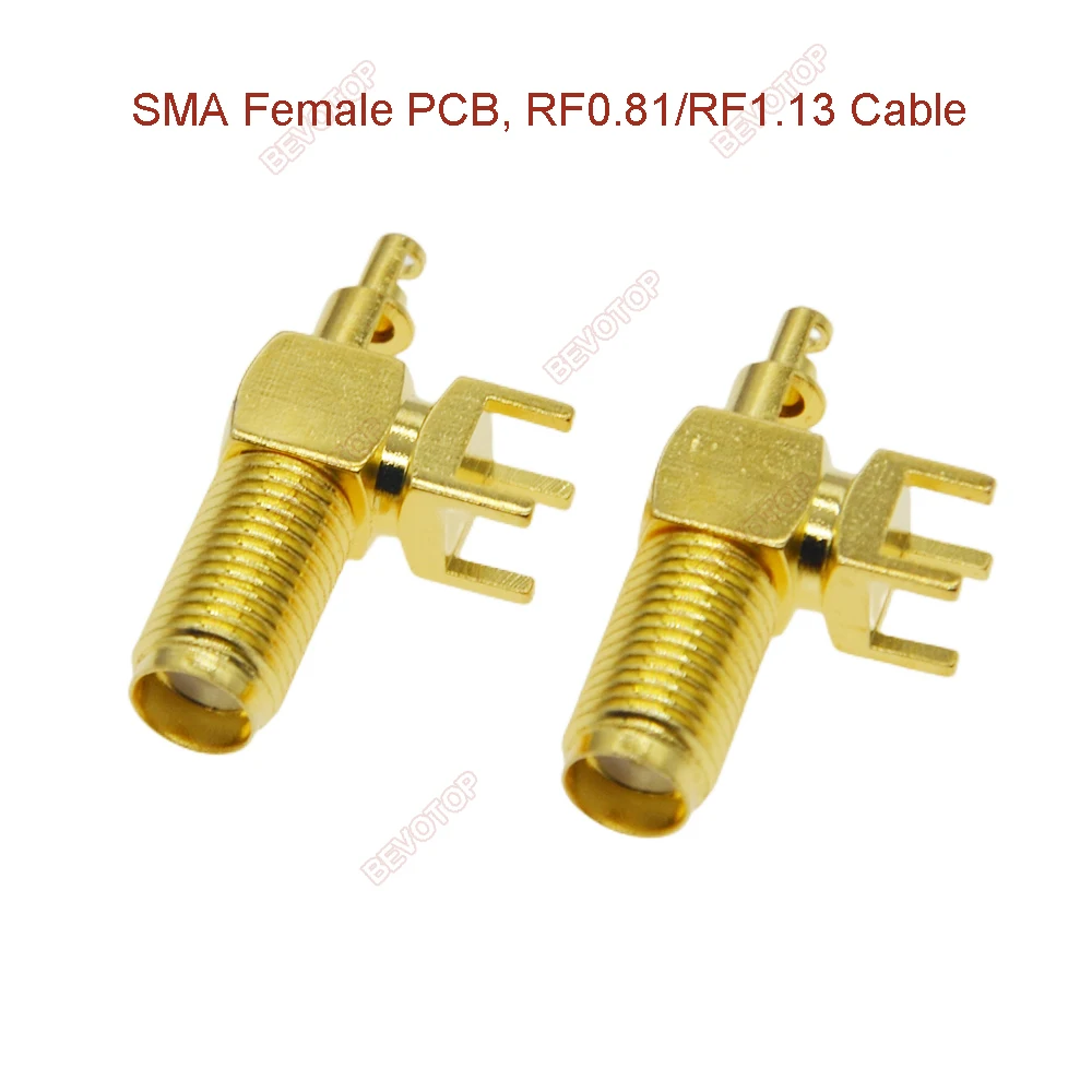 100pcs/lot SMA Male/Female Or RP-SMA Female Bulkhead Solder RF0.81/RF1.13 Cable RF Connector Gold Plated 50 Ohm