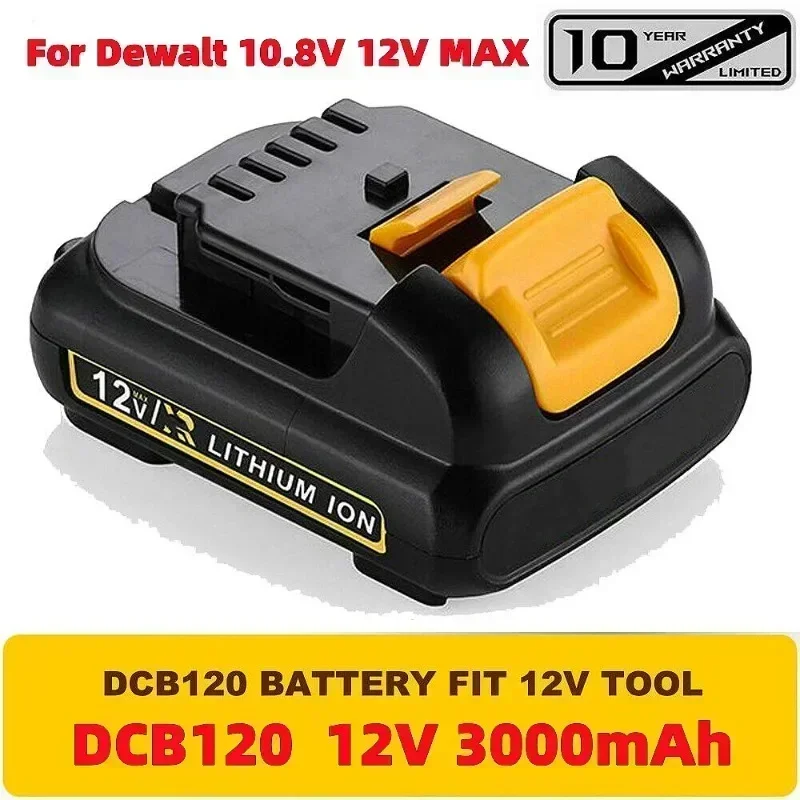   1-3 упаковки, литиевая батарея 10,8 В/12 В, 3,0 Ач, 6,0 Ач, макс. 12 В для Dewalt DCB127 DCB120 DCB121 DCB119, литий-ионная батарея для электроинструментов