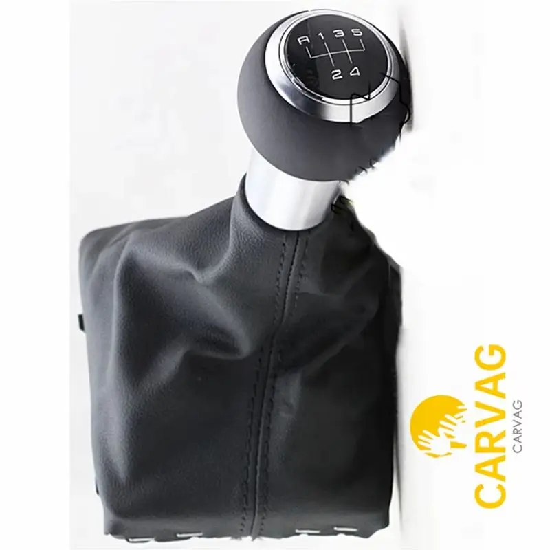 For VW Audi A1 A3 5 Speed Shift Knob - Leather Manual Transmission MT Gear Shift Knob Cover