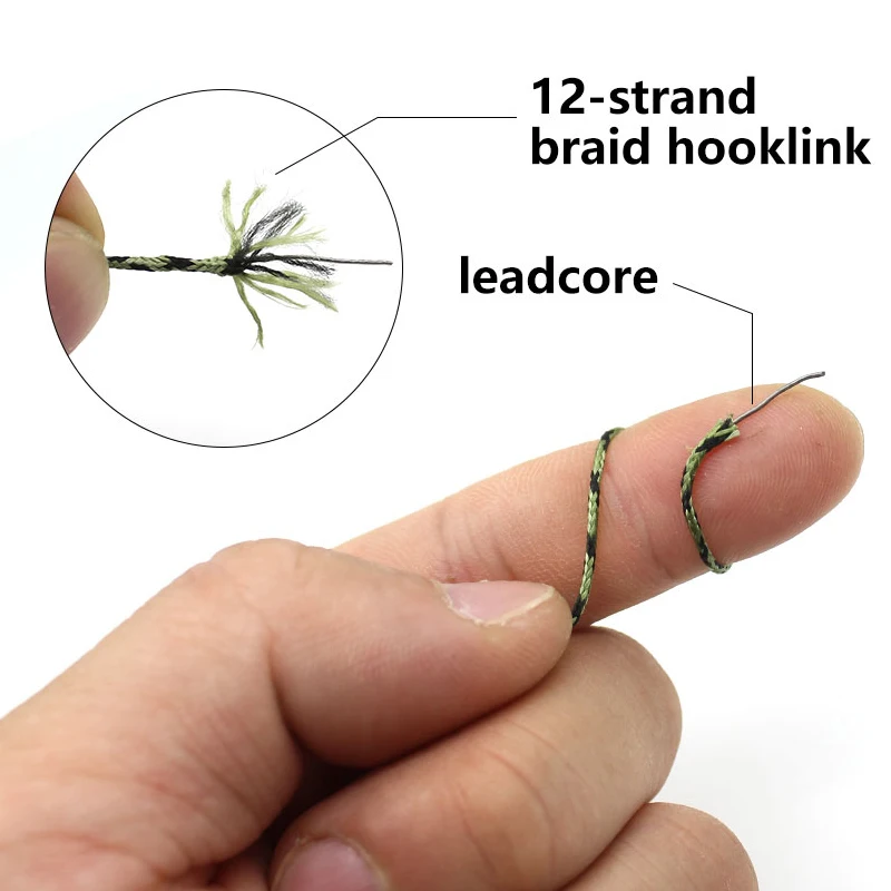 Carp Fishing Rig Line 12 Strand Braid Hooklink  Ready Tie Ready Leadcore Loop QC Swivel  For Helicopeter Rig Accessories Tackle