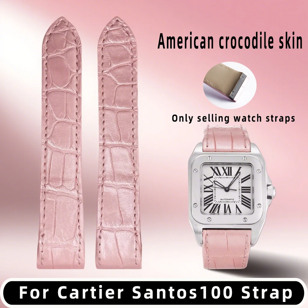 عالية الجودة جلد البقر حزام ساعة اليد لكارتييه سانتوس 100 جلد طبيعي الرجال والنساء حزام الساعات 20 مللي متر 23 مللي متر معصمه سوار