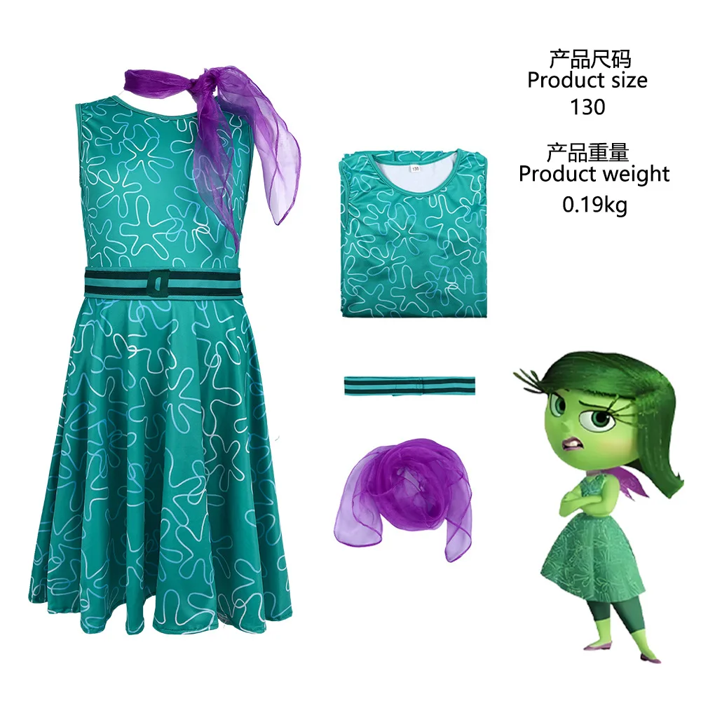 movie Inside character Joy Out 2 Cosplay digust dress Costume Carnival Party halloween TV role play anger