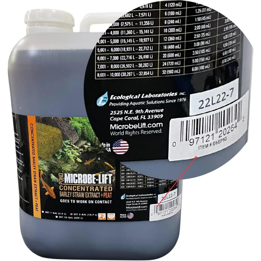 BSEP5G Concentrated Barley Straw Extract Plus Liquid PEAT Conditioner for Ponds and Outdoor Water Garden