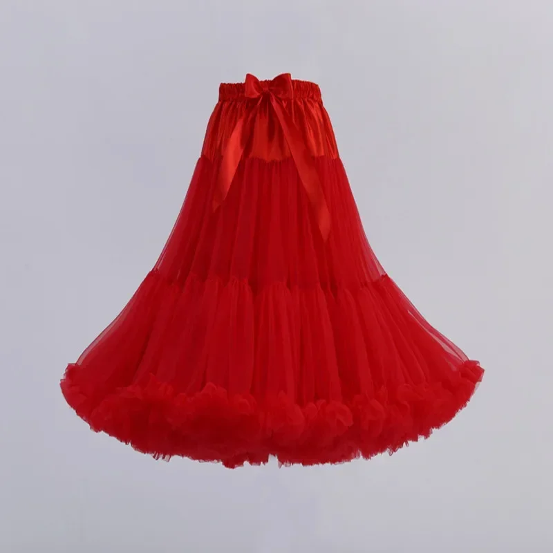 Women  Multi-Layered Tutu Dance Petticoat Short  Pleated Solid Color  Underskirt, 21.65