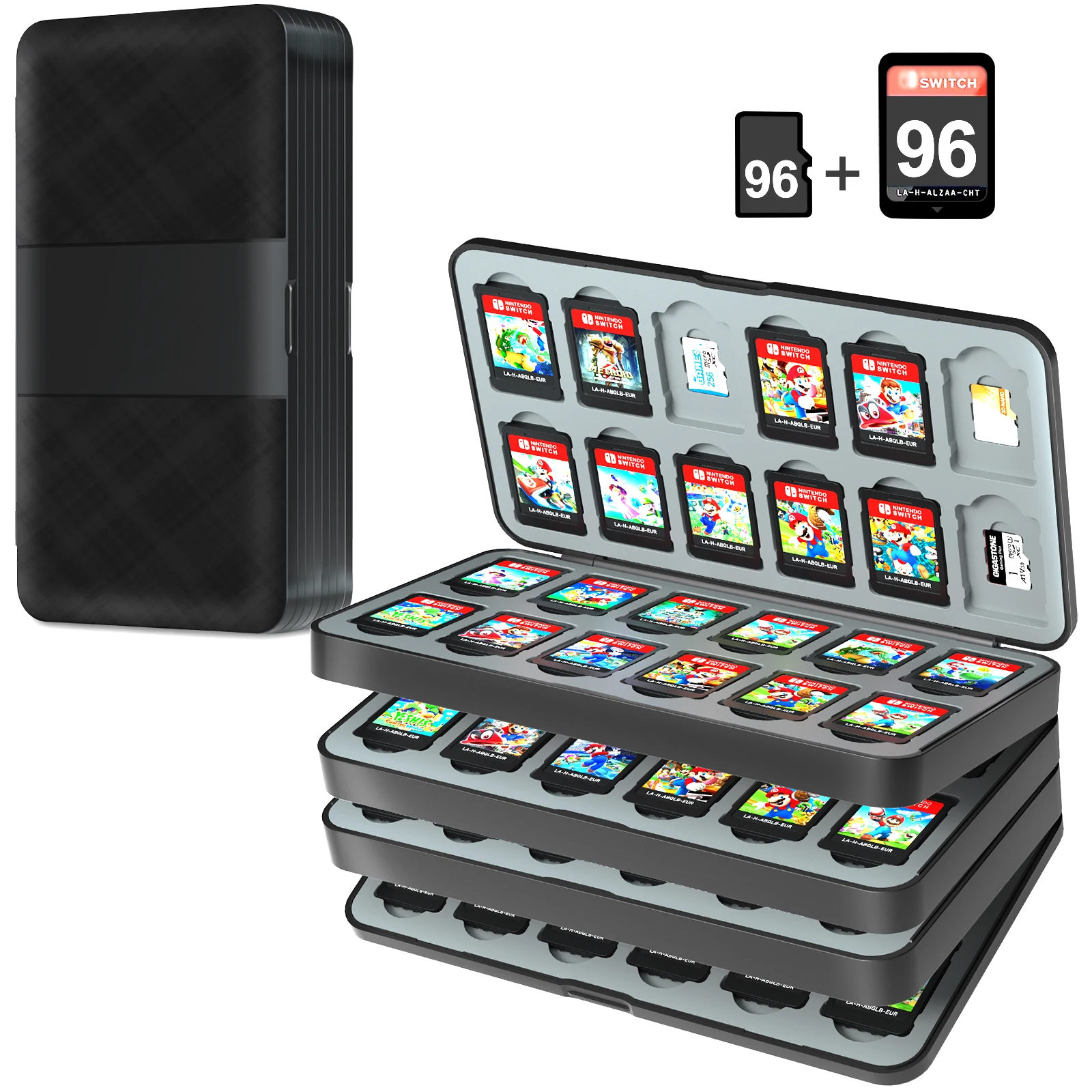 Switch Game Card Protective Case with 96/72/48 Game Card Slots
