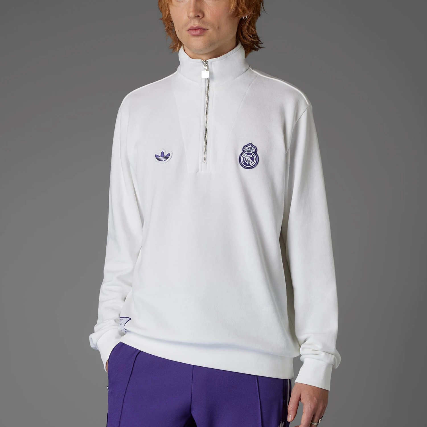 

Оригинальная мужская спортивная футбольная толстовка Adidas с короткой молнией JF2574