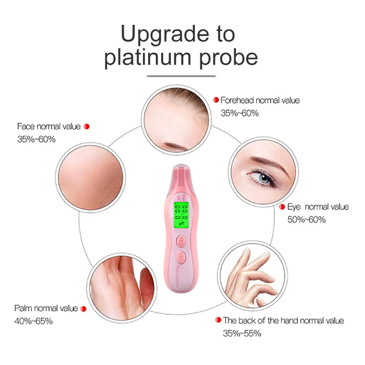 Probador Digital LCD para el cuidado de la piel, Detector de aceite, contenido de humedad, analizador hidratante Facial, detección, salón de belleza, SPA