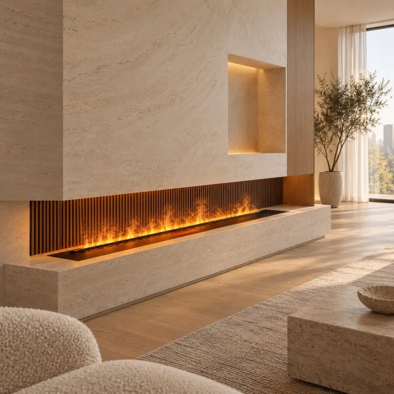 Wofaid Smart 3D Water Vapor Fireplace Realistic Glass Mist Flame Electric Fireplace Humidifier with Baffle for Living Room Decor