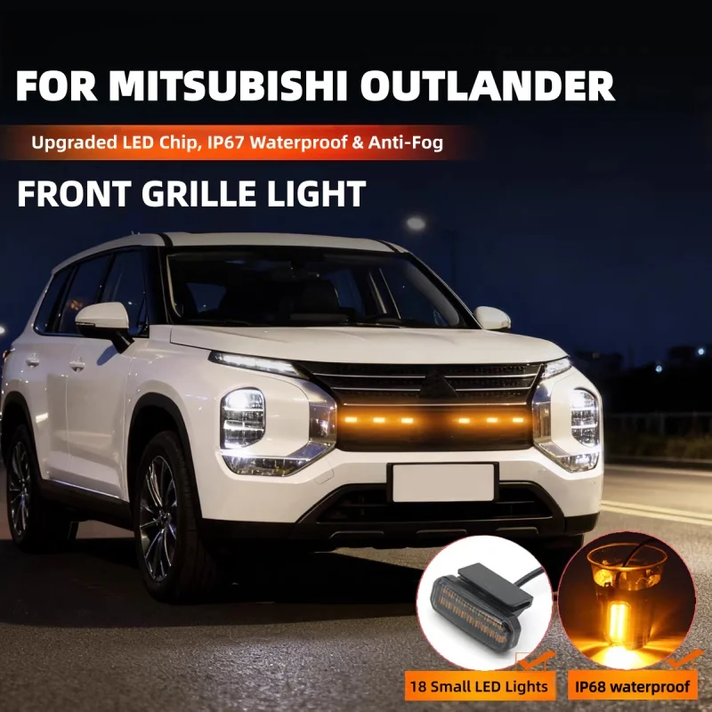 

Светодиодный передний светильник на решетке для Mitsubishi Outlander 2013-2022, автомобильный дневной ходовой фонарь, лампа для бровей для пикапа Offroad 12 В