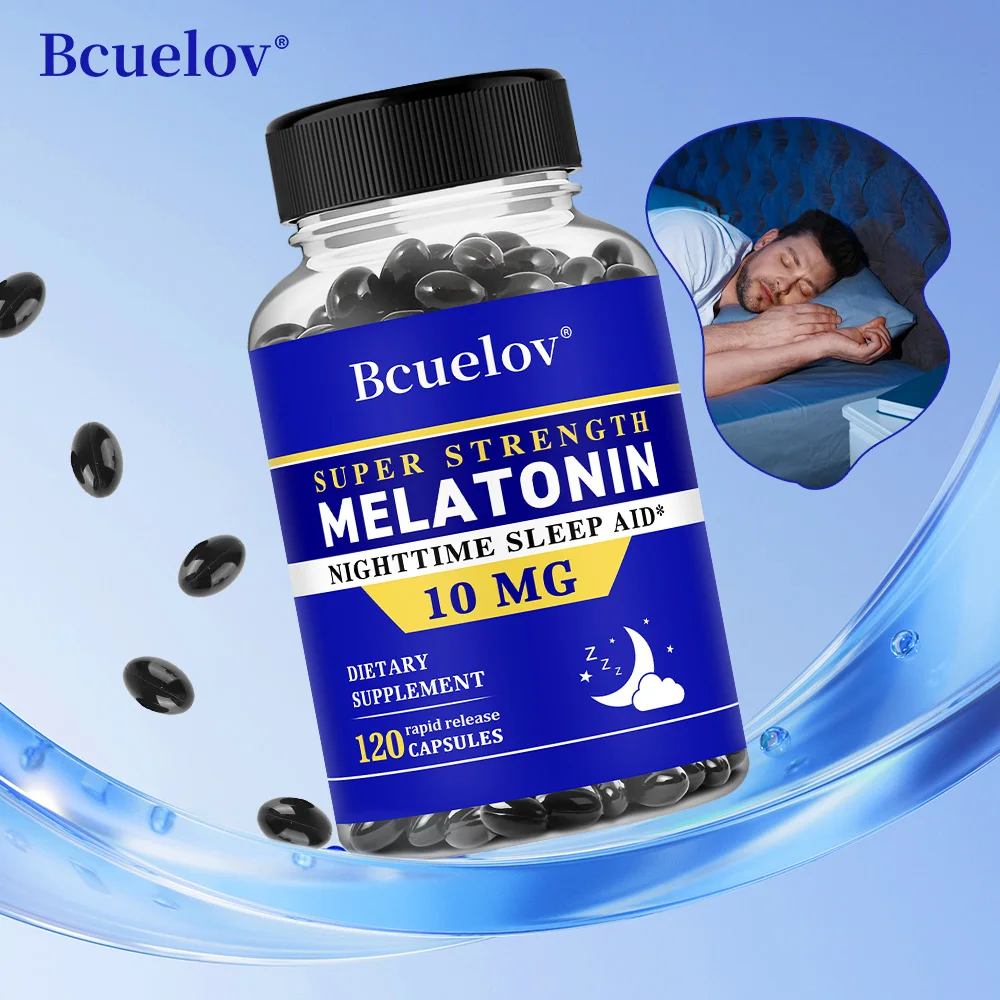 

Melatonin Capsules for Adults 10 Mg - Promote Relaxation and Healthy Sleep, Improves Sleep Quality, Supports Relaxation