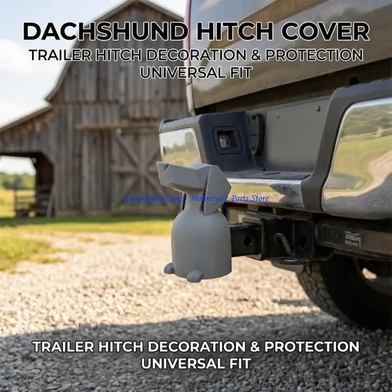 

H7BD Dog Head Trailer Hitch Cover 3D Printing Waterproof Caps for Trailer Coupling Universal Vehicle Tow Hitch Cover