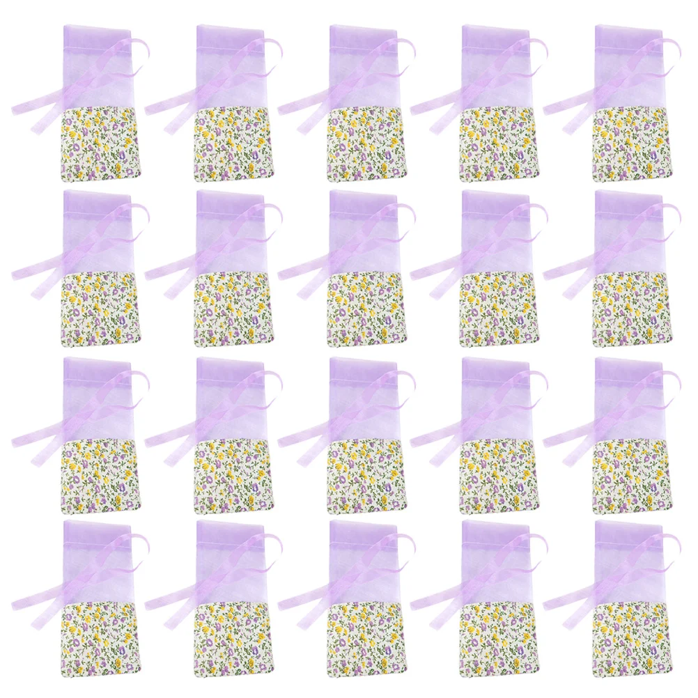 20 Pcs Clear Bags for Gifts Lavender Wardrobe Small Candy Wedding Favor Drawstring