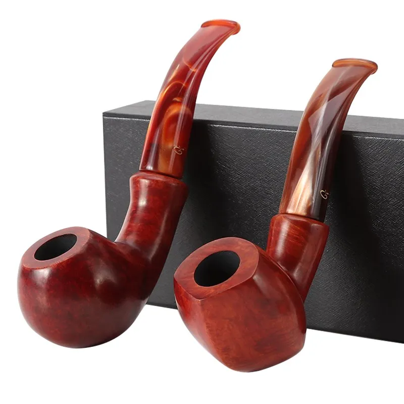 

1PC Classic Briar Wood Pipe 9mm Filter Smoking Pipe For Men's Smoking Accessory