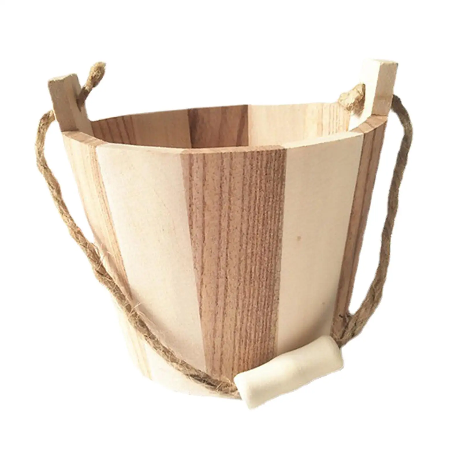 

Mini Wooden Barrel Wooden Bucket Micro Landscape Decoration Container Desktop
