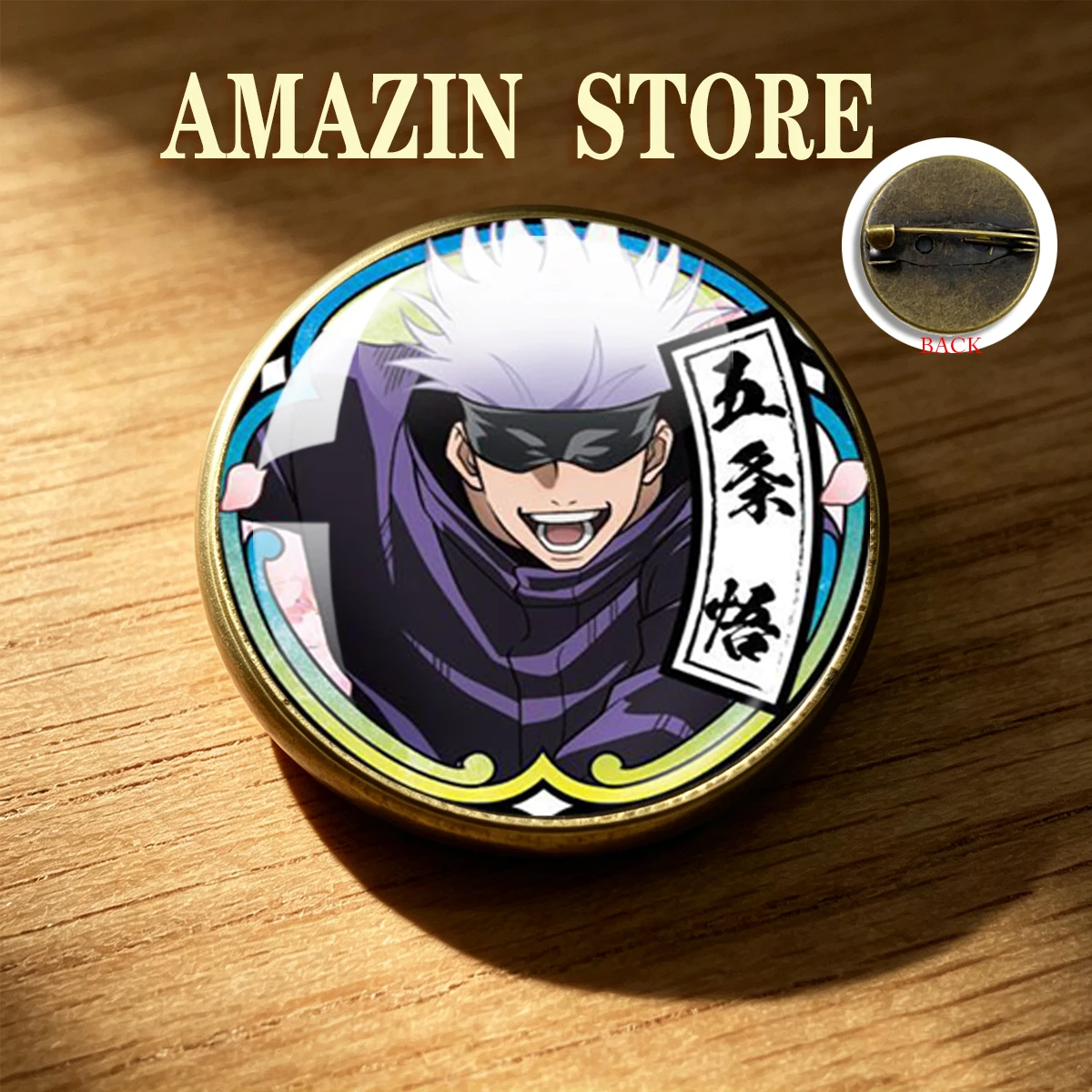 Anime Jujutsu Kaisen Brooch 20MM/25MM Glass Cabochon Brooch Button Metal Backpack Jewelry Brooch Gifts