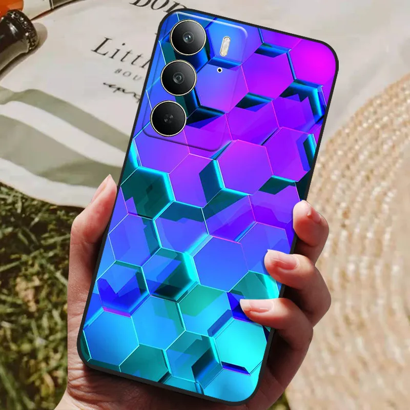 For Realme C75 Case Black Silicon TPU Phone Back Cases for Realme C65 RealmeC65 4G Soft Cover C 65 RMX3910 Animal Painted Coque
