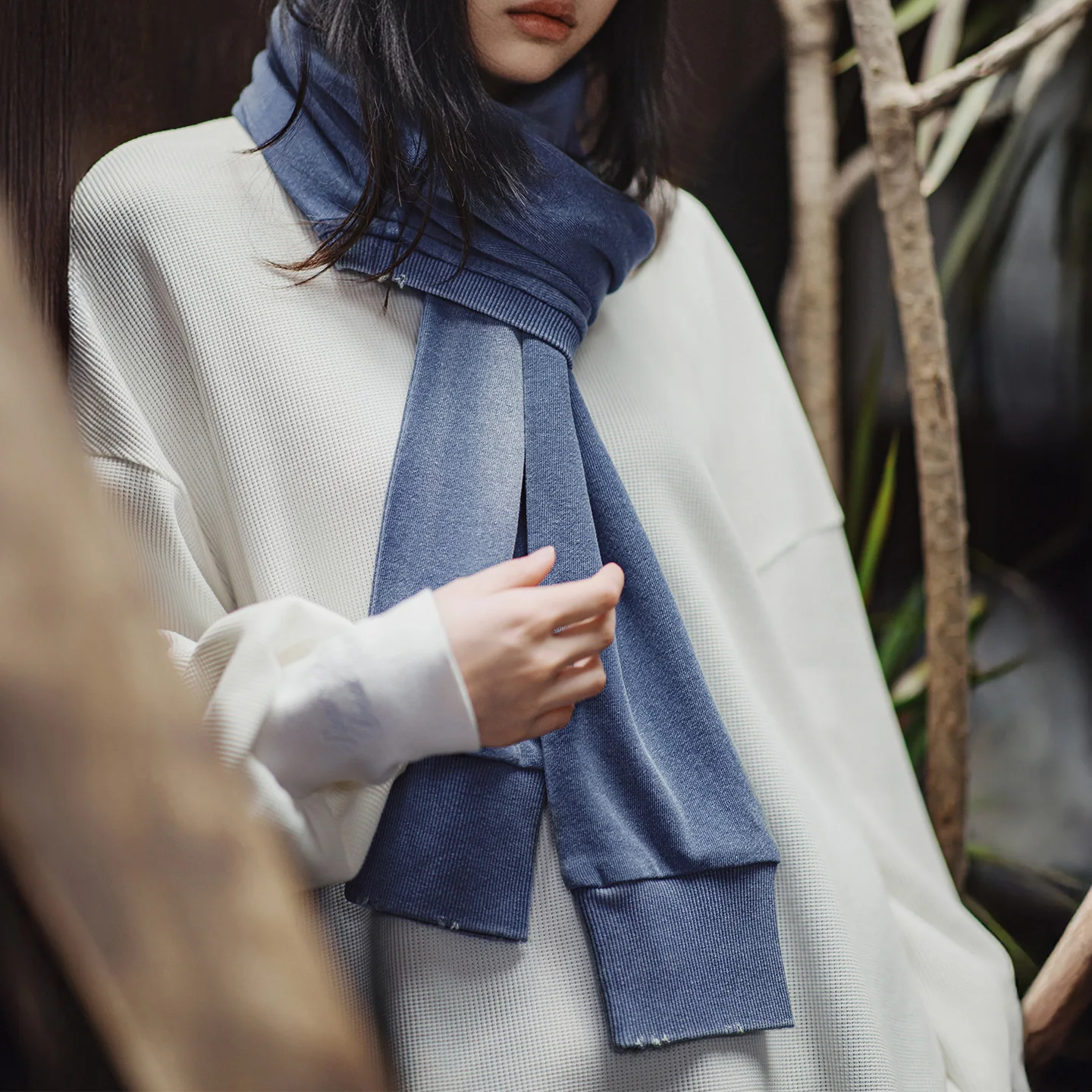 

Женский шарф Maden, шаль, зимний галстук, теплый повседневный японский ретро синий многосторонний накидка, осенние повседневные аксессуары