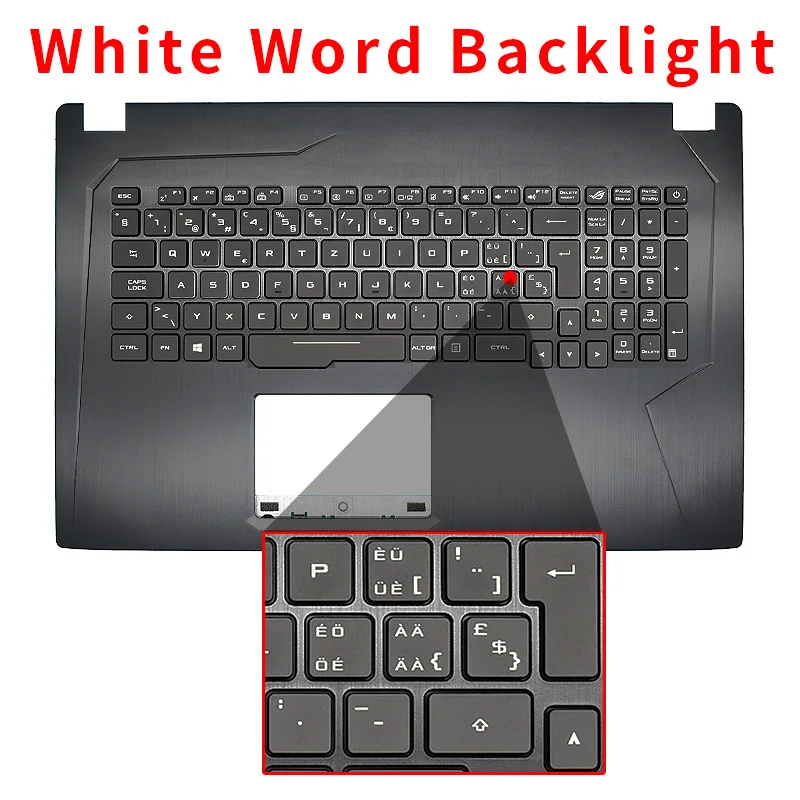 "RGB Backlit Russian Korean Keyboard Palmrest Cover For ASUS ROG GL753 GL753VD GL753VE Color Backlight Keyboards 90NB0DM1-R32LA0