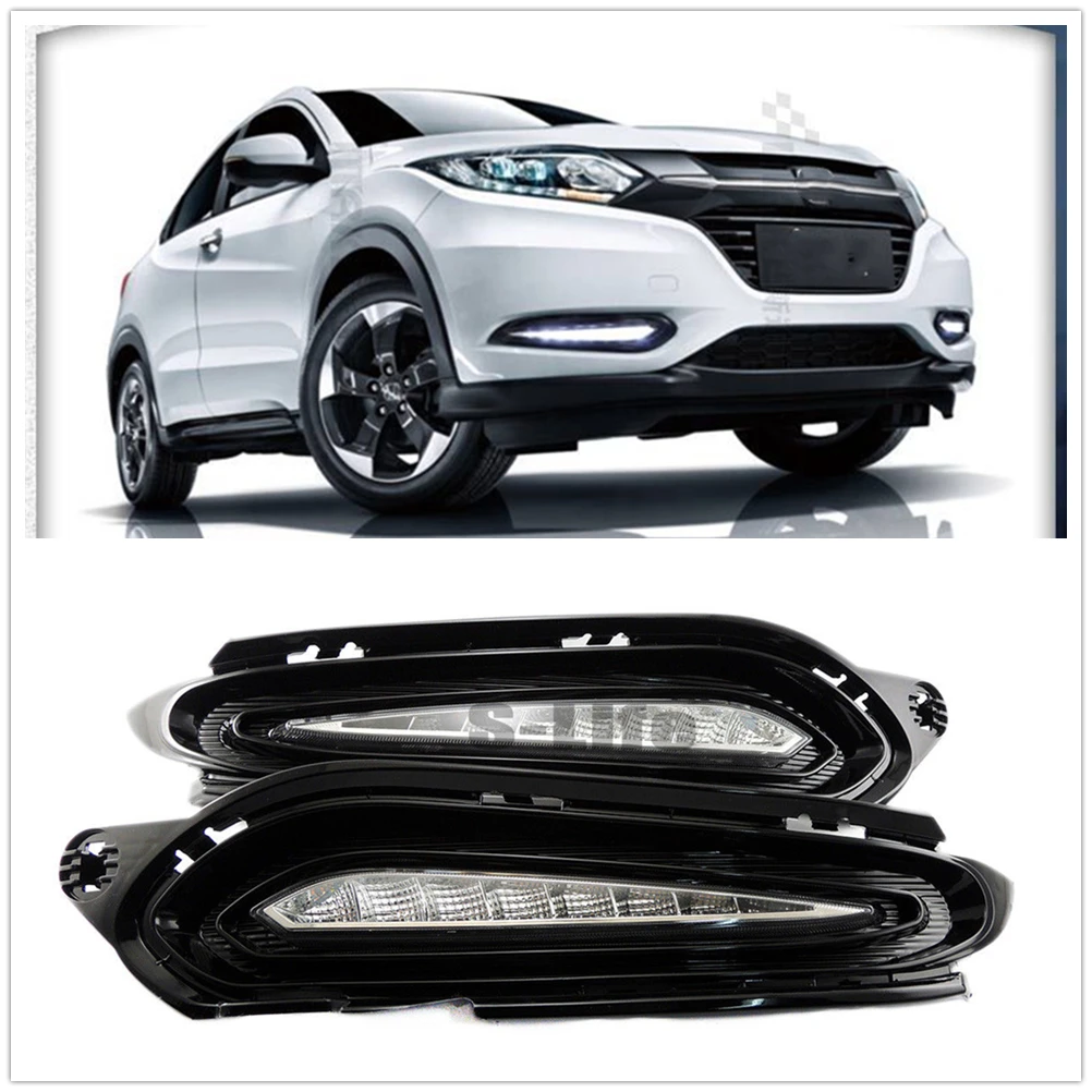 

LED Daytime Running Day Light Car Front Bumper Fog Lamp Air Vent Intake Turn Signal Indicator Bulb For Honda HRV Vezel 2015-2018