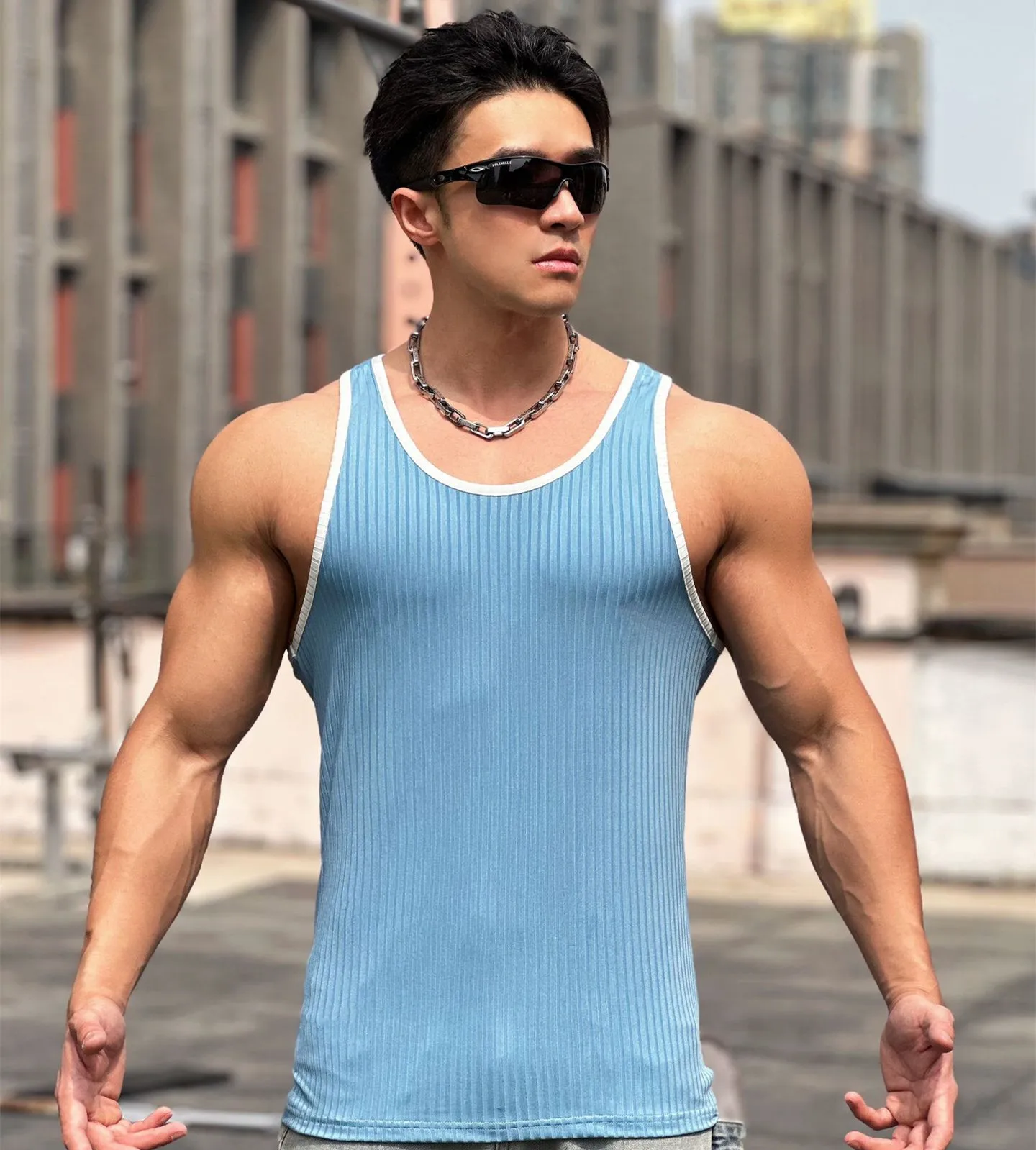 2024 Summer New Men\'s Fitness Vest Men Tank top Male Gym Training Running Casual Sports Sleeveless T-shirt