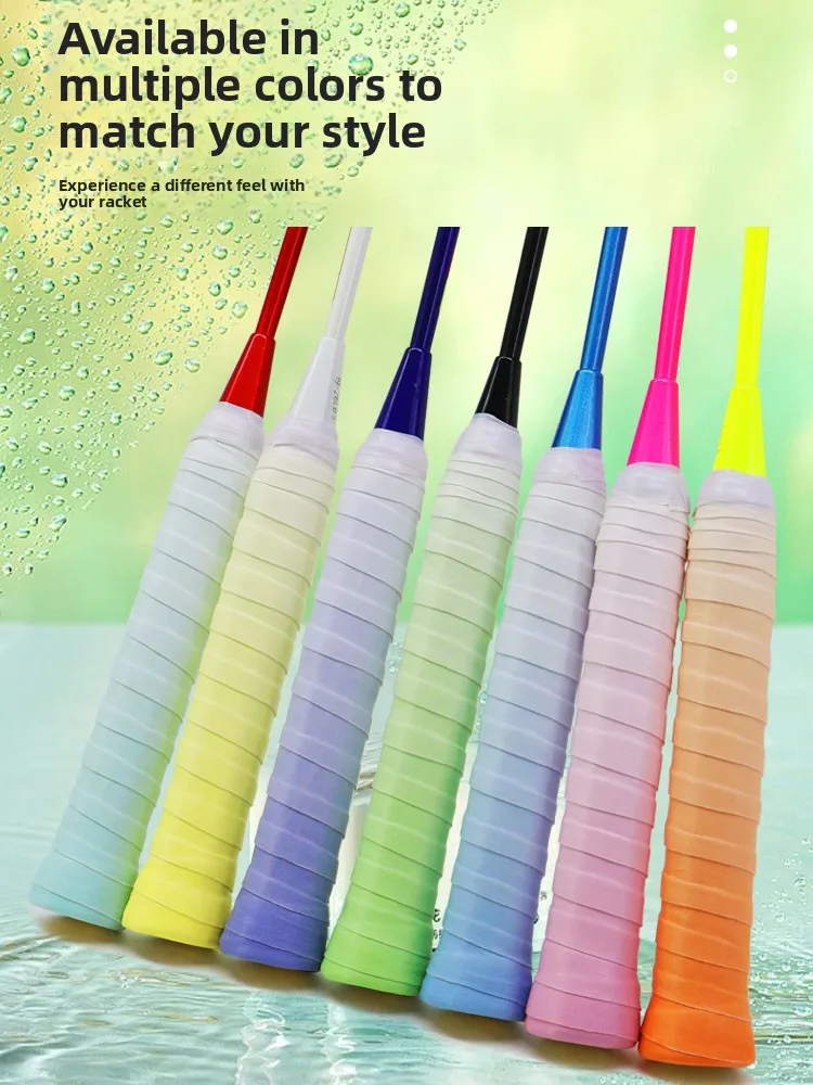 

Durable adient Color PU Soft Leather Sweat Absorbent o Absorbing Non Slip Badminton Tennis Fiing Rod Handle Wrap Band