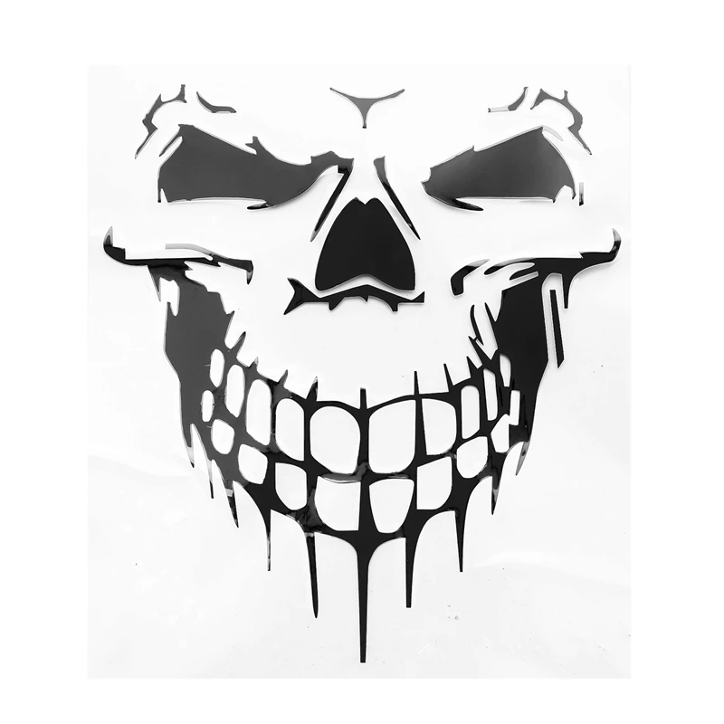 2X Car Sticker Car Tattoo Skull Skeleton Large Decorative Sticker (Black)