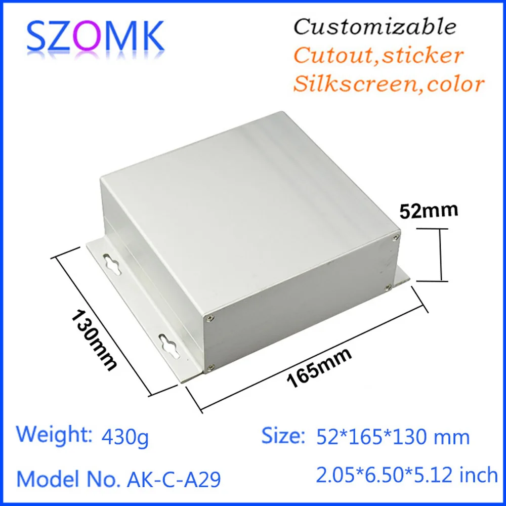 

4Pcs/lot extruded aluminum custom project box 52*165*130mm aluminium box enclosure 52*165*130mm 2.05 *6.5 *5.12 inch