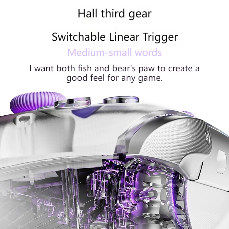 AOLION K20 TMR Wireless Gaming Controller Tri-Mode Hall Linear Trigger für PC/Switch/iOS/TV/Auto, kompatibel mit verschiedenen Geräten