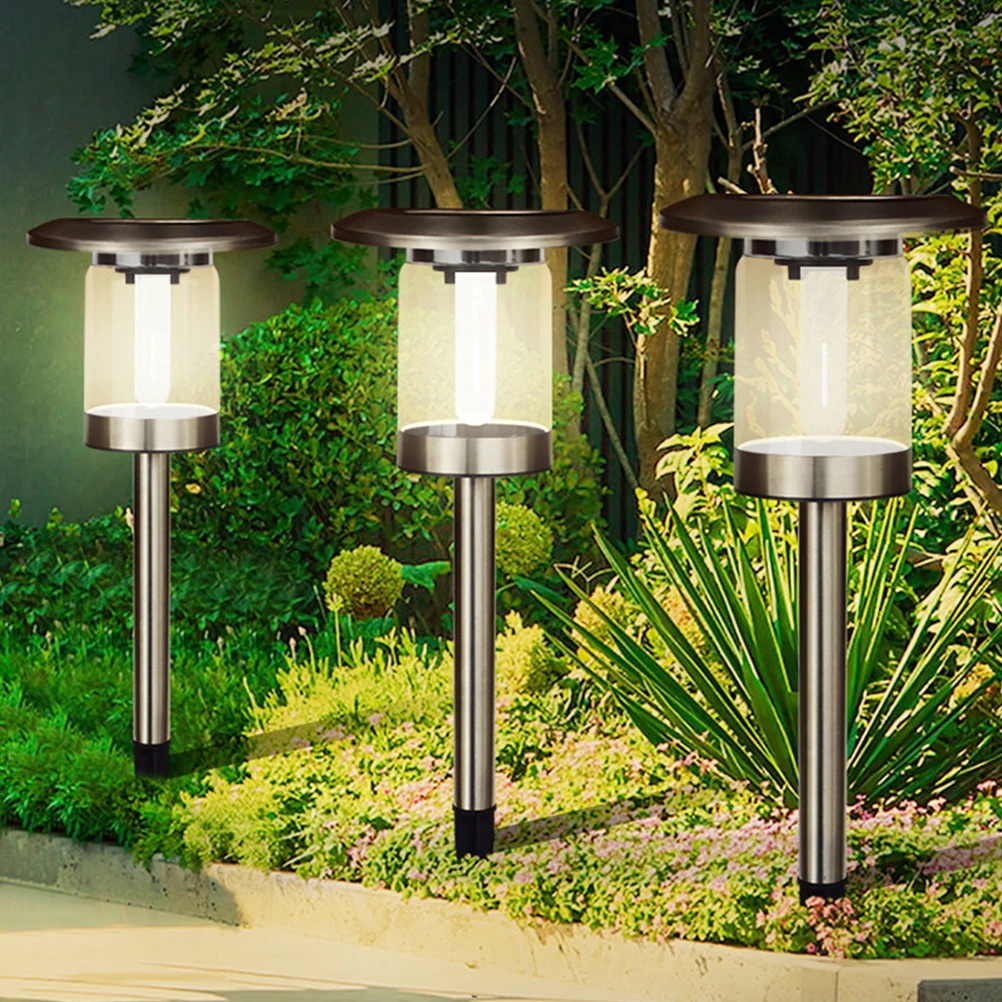 

Outdoor Lights Solar Powered Garden Landscape Lamp Pvc High Light Transmittance Bright Stainless Steel Weather Resistant Long