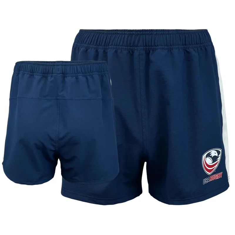 

Men's USA Rugby Training Shorts Men Women Casual Street-Style Breathable Quick Dry Navy Athletic Shorts for Rugby & Sports