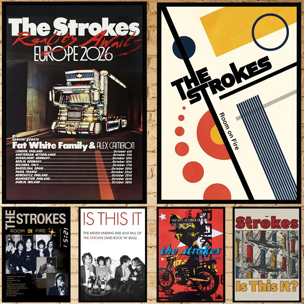 band The Strokes Poster Poster HD Waterproof Self-adhesive Art Print Wall Decor for Bedroom Living Room Gift