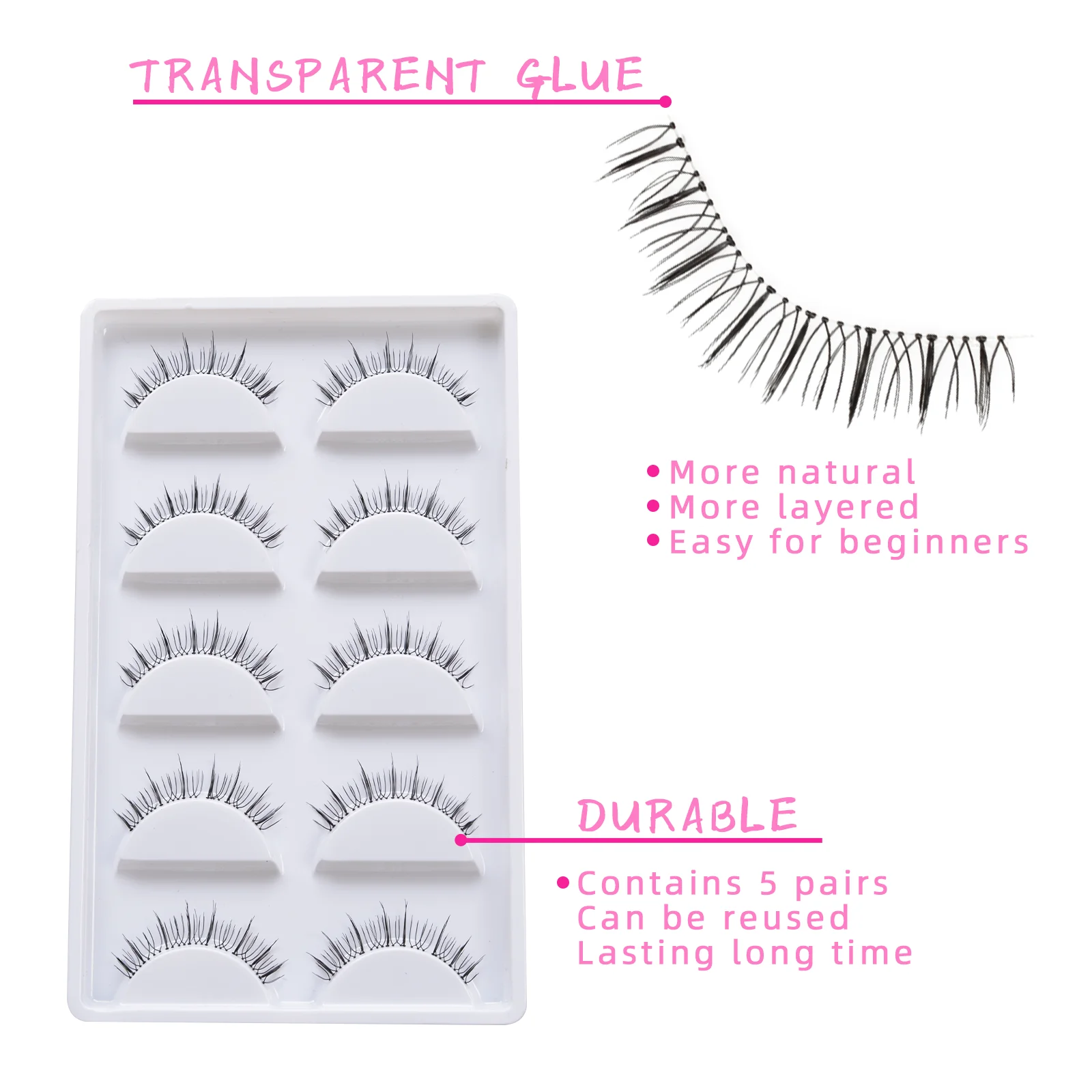 5 paires de cils Cosplay cils Extension Lolita faux cils fée japonaise Lolita doux cils outils de maquillage des yeux