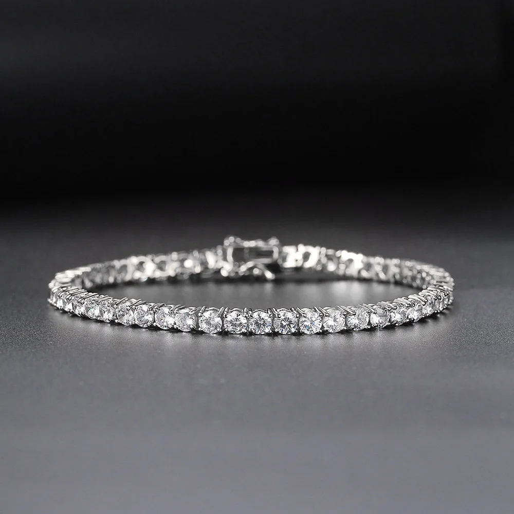 Bransoletka tenisowa dla kobiet Punk Hiphop Luxury Iced Out AAA+ Cubic Zirconia Ślubny łańcuszek w kolorze złotym Biżuteria na prezent OHH118 — zdjęcie 5
