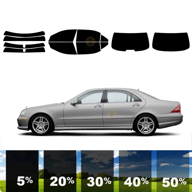 

Предварительно вырезанная съемная тонировочная пленка для окон для автомобиля, 100% УФ-изоляция, углерод ﻿ Для MERCEDES-BENZ S-CLASS 4 DR SEDAN LAM 2000-2006 гг.