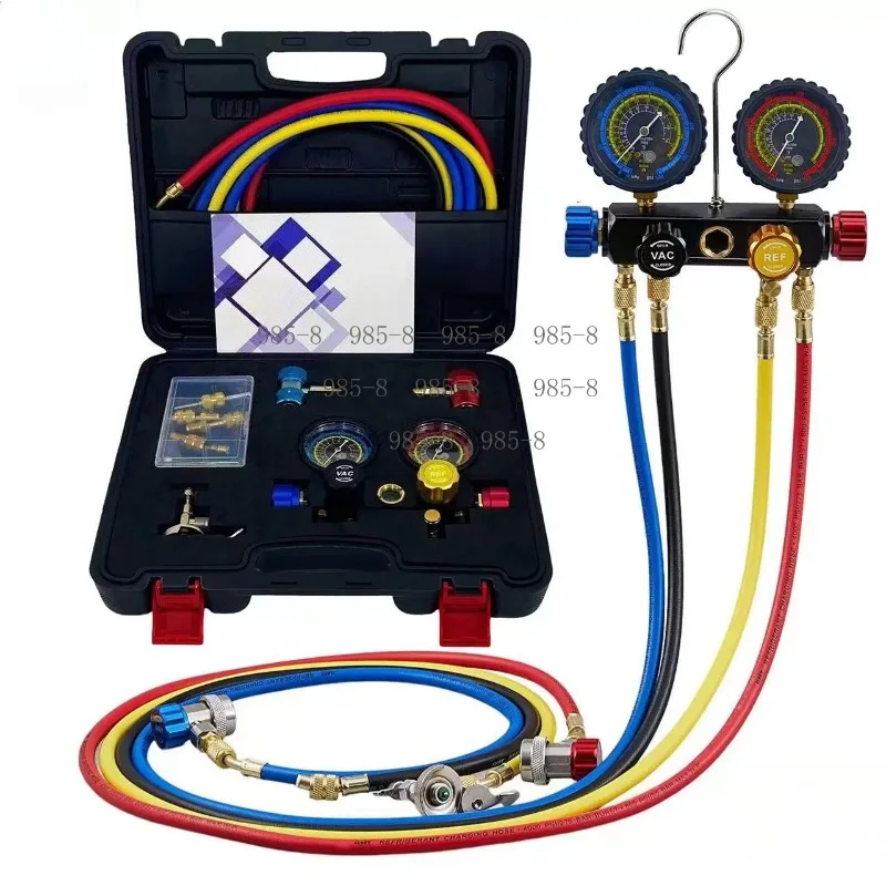 For Automotive AC Charging and Service Tools Dual Manifold Pressure Meter R134a Refrigerant Gauge Set