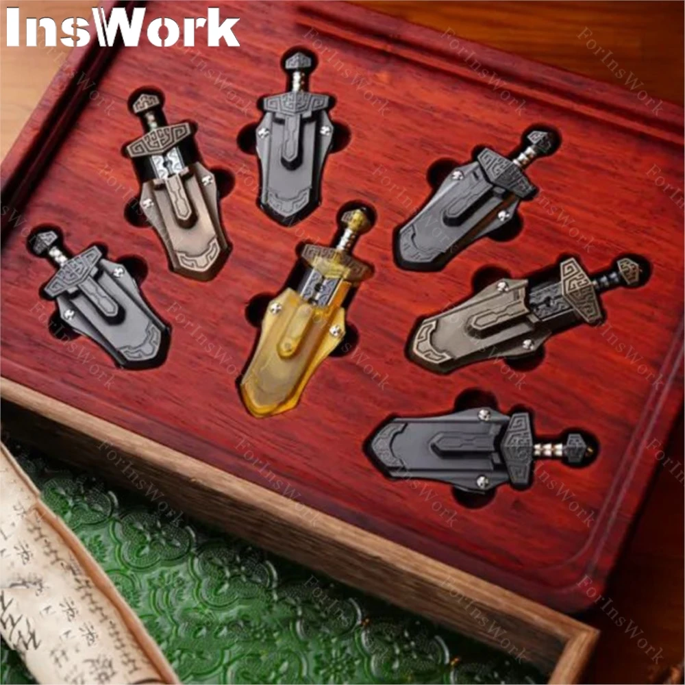 WANWU Spezielle Materialien Taia Schwert Öl Slick Zirkonium Mechanische Magnetische Push Slider Metall Spielzeug Dekompression Zappeln Spielzeug