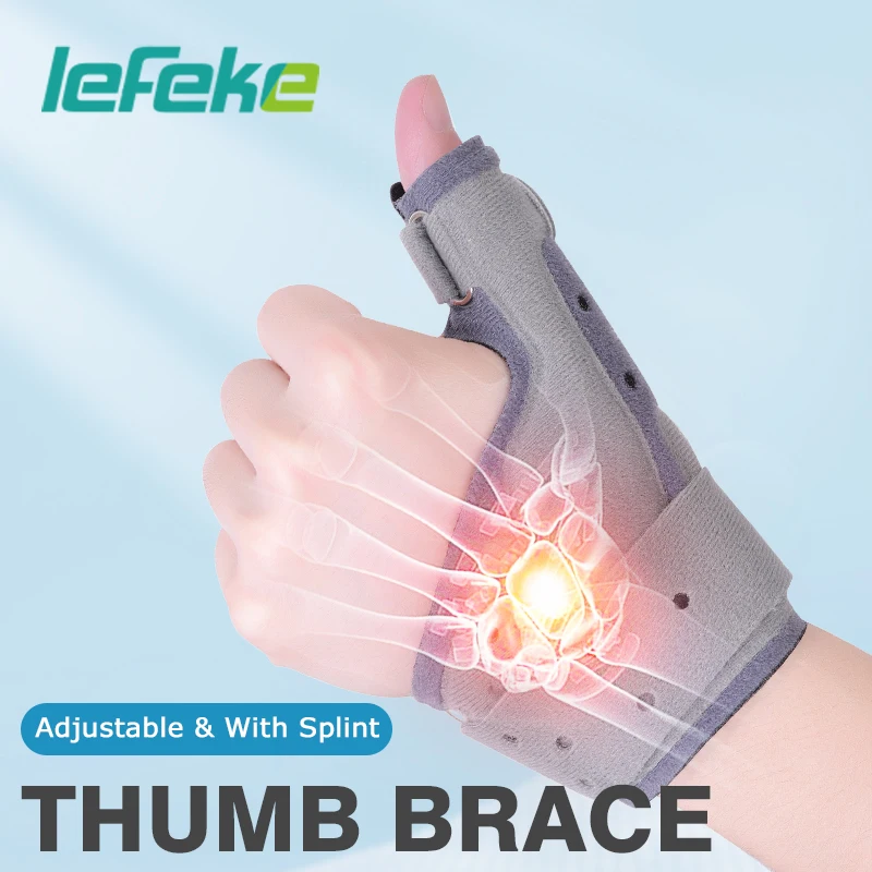 Lefeke Thumb Brace Orthosis for Tenosynovitis Sprain Light Breathable Adjustable Wrist Thumb Spica Splint Left and Right Hand