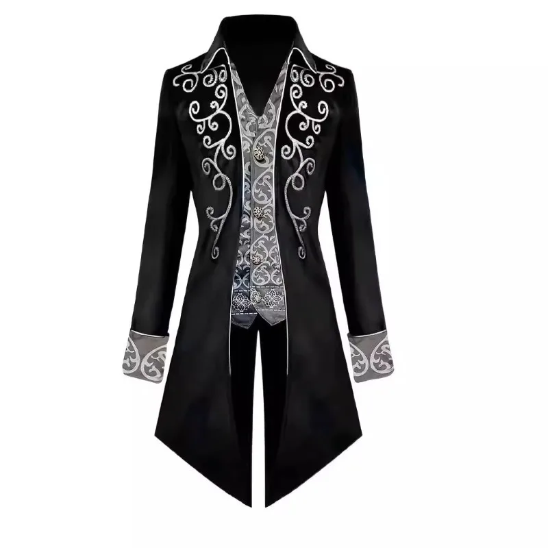 

Men's Steampunk Cosplay Costume Vintage Tailcoat Jacket Gothic Victorian Frock Coat Uniform Halloween Carnival Party Outfits