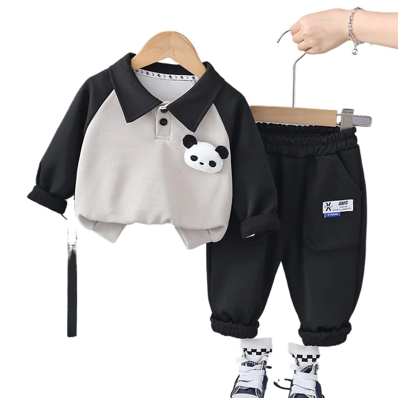 

Spring Autumn Children Kids Boy Clothes Infant Cartoon Panda T-shirt Pants 2Pcs/set Toddler Fashion Cloth Tracksuits 0-5 Years