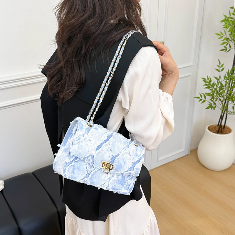 

Модная женская новая модная джинсовая маленькая квадратная сумка через плечо сумка bolsos de mujer ita bag sac bolso